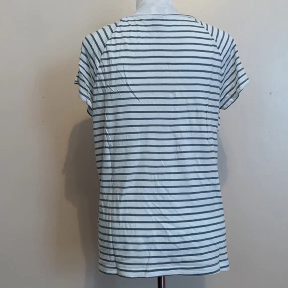 Lucky Brand 🍀 Cap Sleeve Stripped Laced Front Tee 🥳🥳HP🥳🥳 - Picture 5 of 7